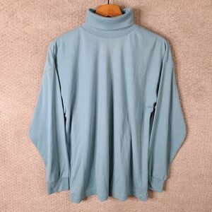 Vintage‎ Paris Sport Club Sweatshirt Womens Large Blue Long Sleeve Turtleneck